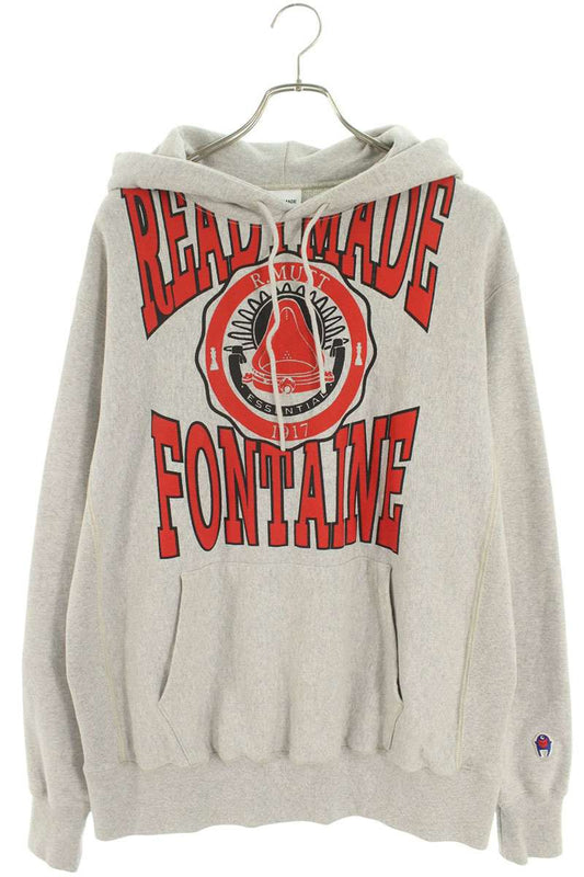 READYMADE Print Pullover Hoodie Gray Size S