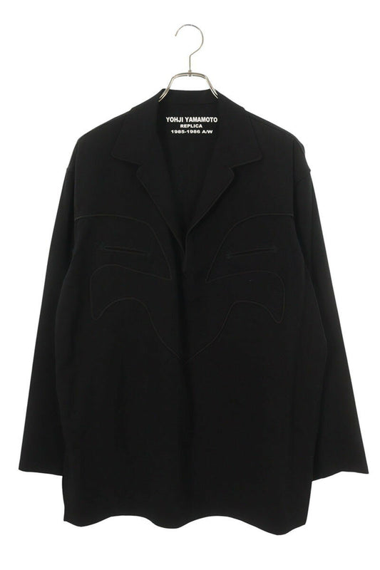 Vintage Yohji Yamamoto Tops - Yohji Yamamoto Pour Homme Replica Piping Pullover L/S Black M - Authentic Archive
