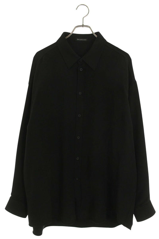 Balenciaga Rhinestone Logo Long Sleeve Shirt Black Size XS