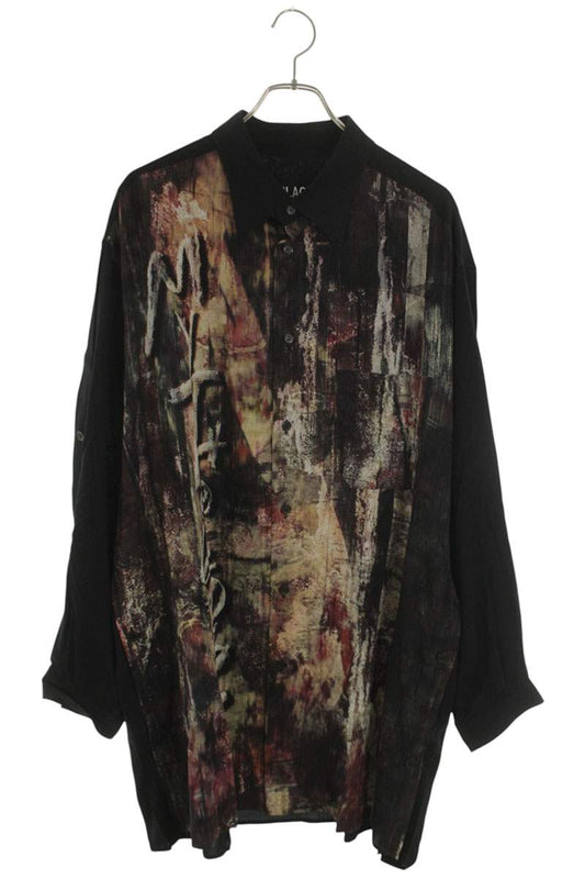 BLACK Scandal Yohji Yamamoto 23SS All-Over Print Long Sleeve Shirt Black Size 2