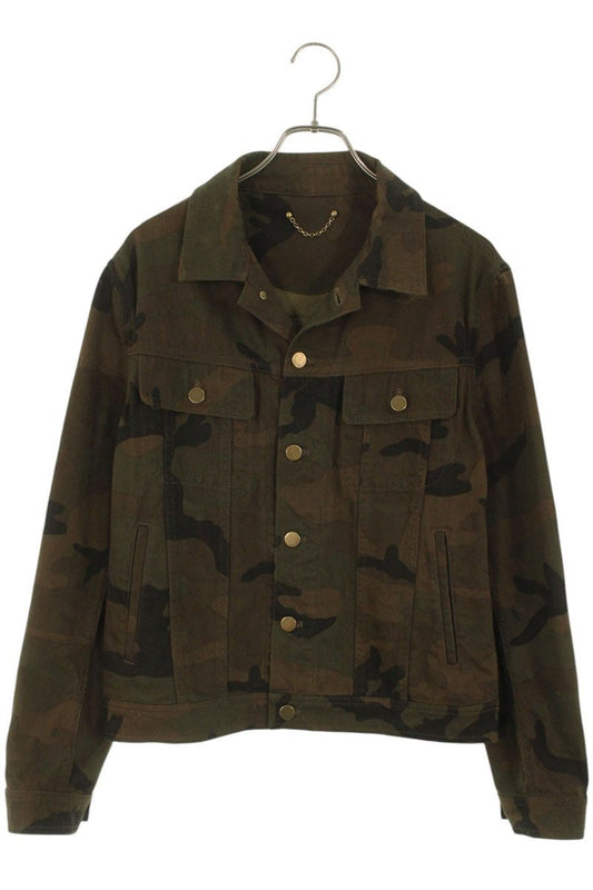 SUPREME LOUISVUITTON 17AW LV Jacquard Denim Trucker Jacket Green Size XS