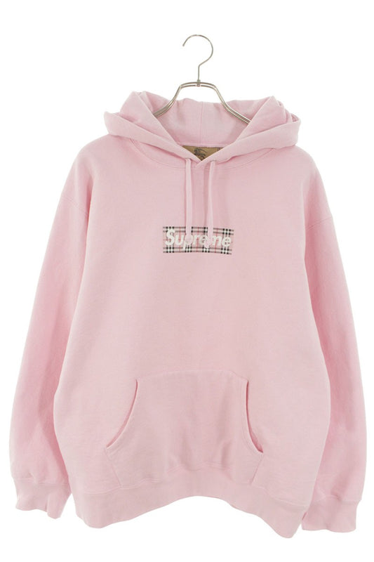 Supreme x Burberry 22SS Burberry Box Logo Hooded Sweatshirt Pink Size M
