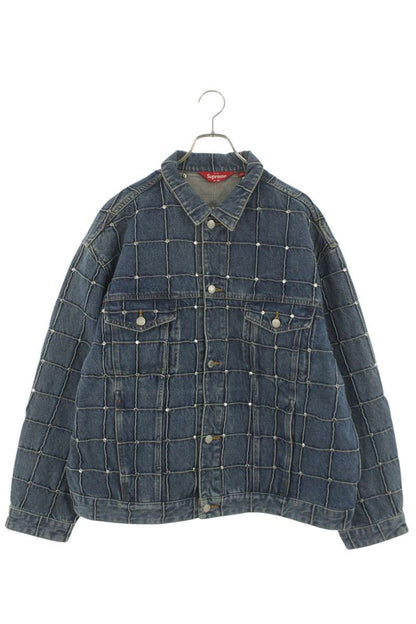 Supreme Studded Seam Denim Trucker Jacket Blue Size XL