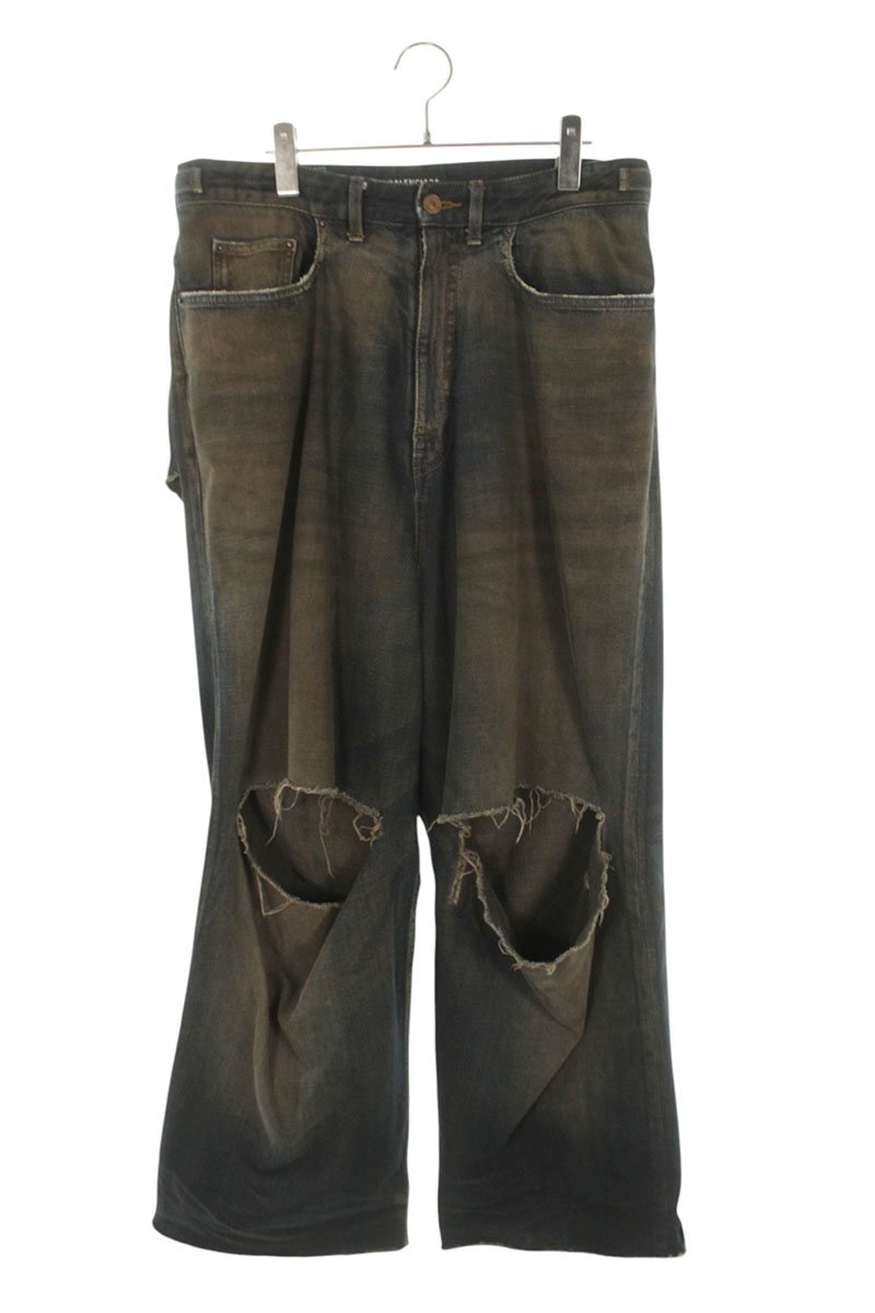 BALENCIAGA Destroyed Skate Denim Pants Blue Size 30
