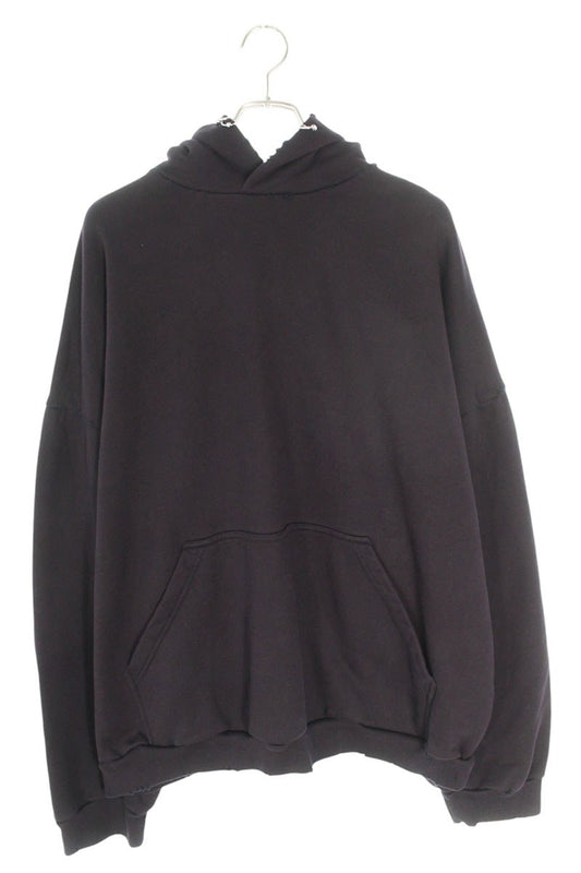 Balenciaga 24SS Distressed Washed Pierced Hoodie Black Size 4