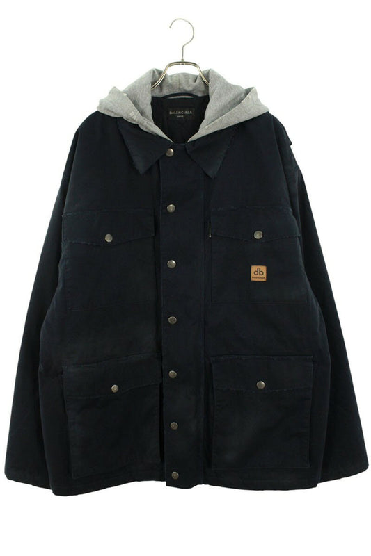 Balenciaga 23AW DOUBLEB Hoodie Blue x Gray Size 3
