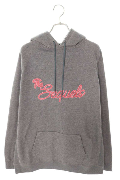 SEQUEL 23AW Logo Print Pullover Hoodie Gray x Pink Size XL