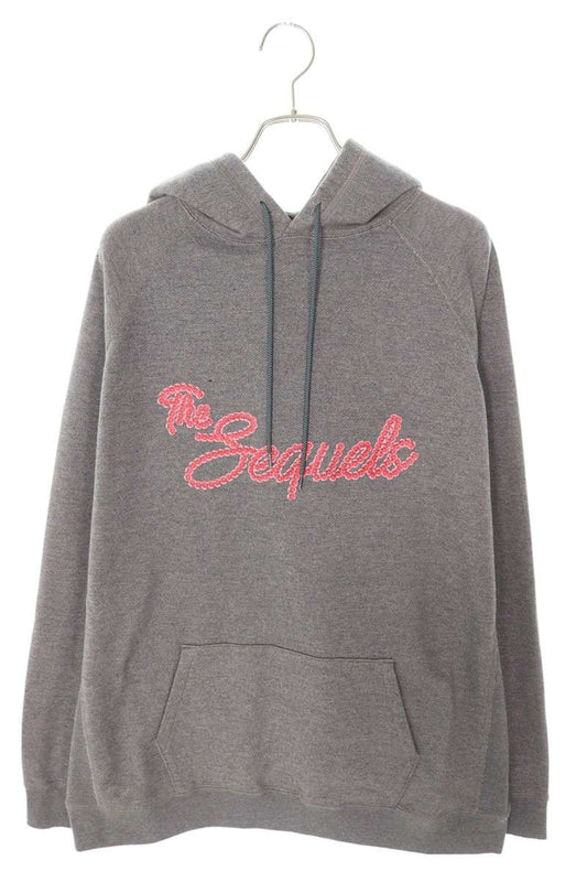 SEQUEL 23AW Logo Print Pullover Hoodie Gray x Pink Size XL