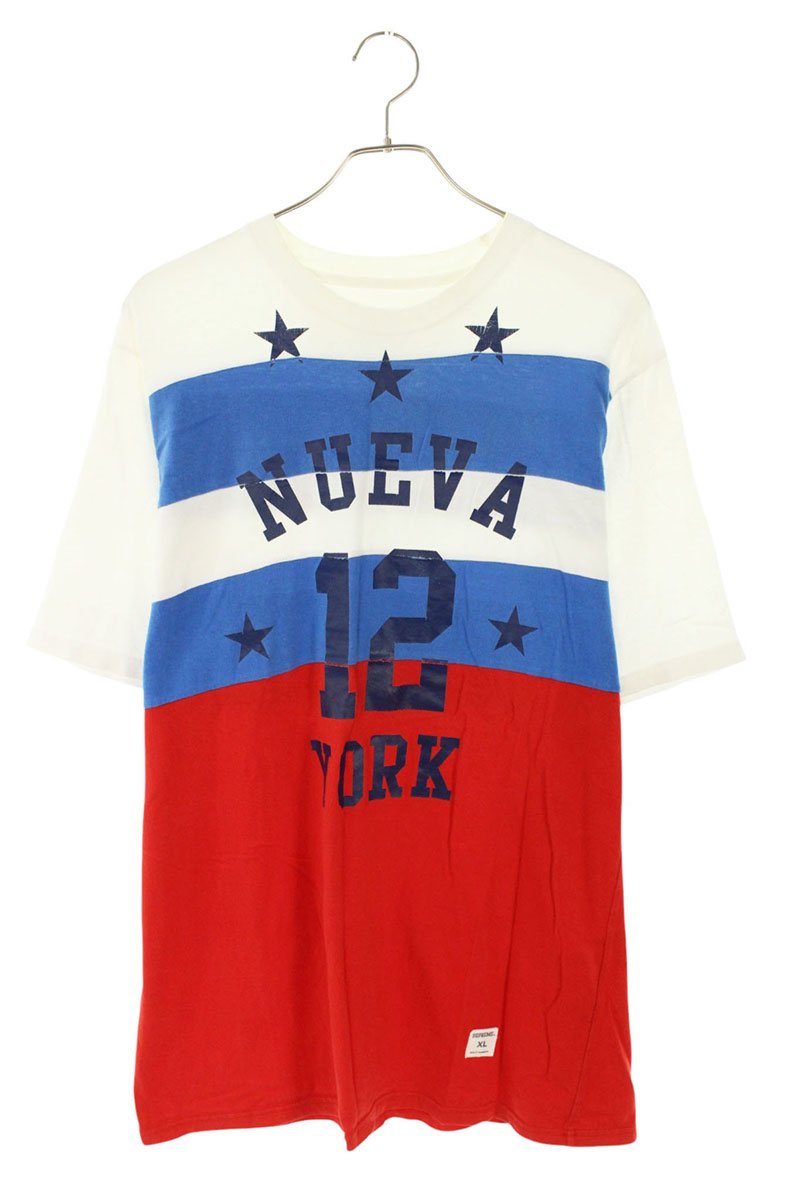 Supreme NUEVA Print T-Shirt White x Red x Blue Size XL