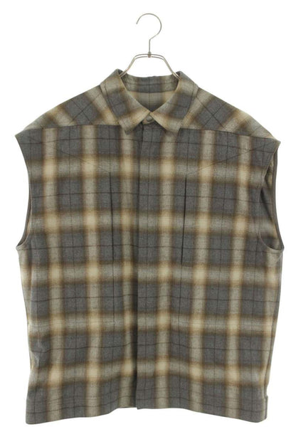 Rick Owens 25SS Sleeveless Jumbo Shirt Gray x Beige Size M