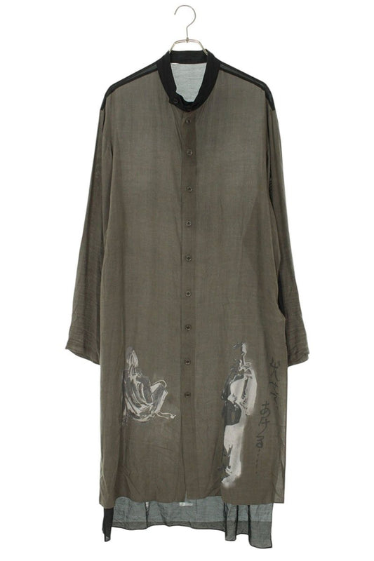 YOHJI YAMAMOTO POUR HOMME 25SS Message Print Blouse Size L