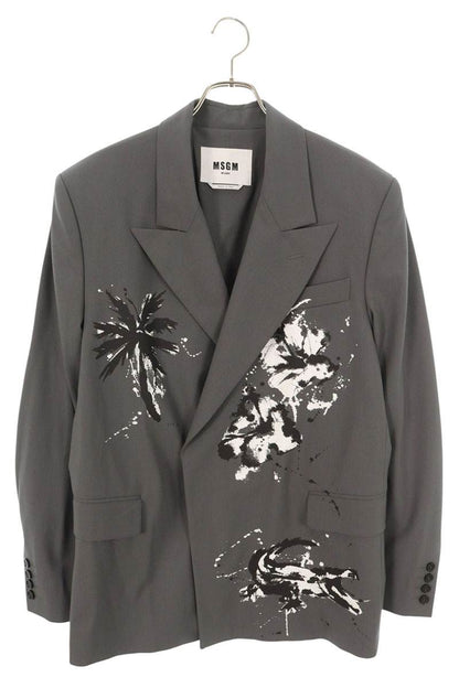 MSGM Graphic Print Jacket Gray Size M