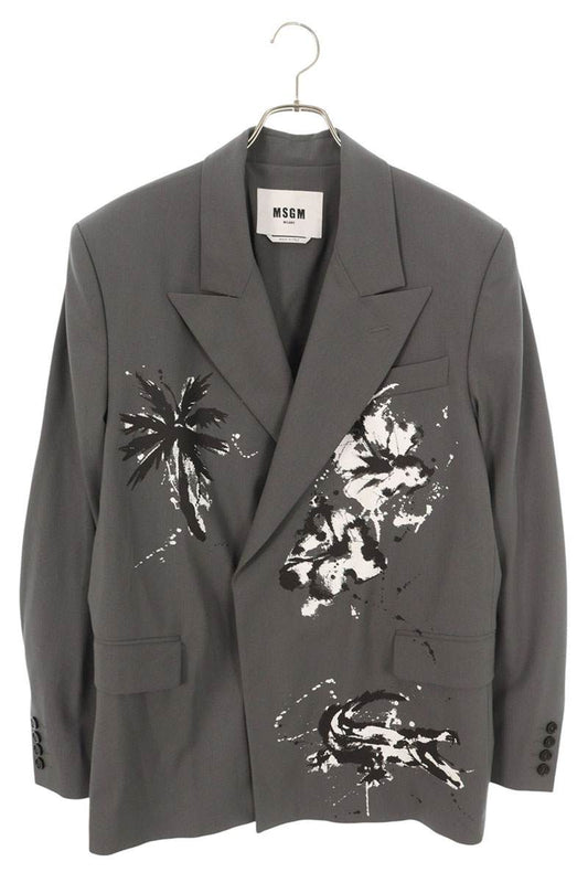 MSGM Graphic Print Jacket Gray Size M
