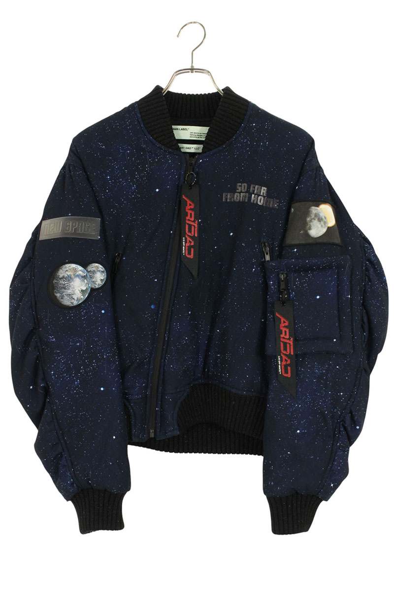Off-White All-Over Print MA-1 Blouson Blue x Black Size M