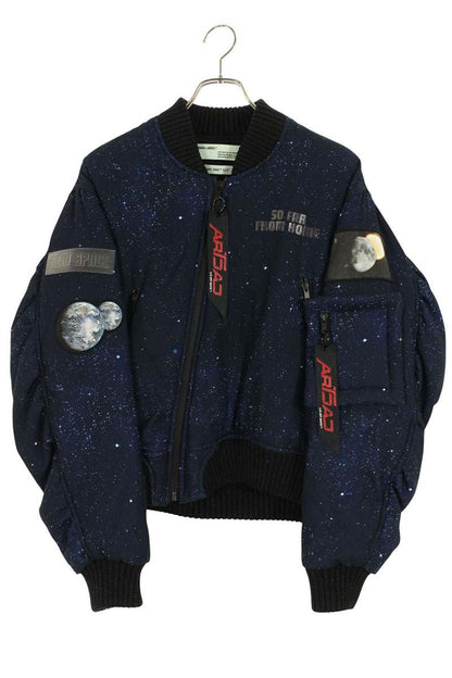 Off-White All-Over Print MA-1 Blouson Blue x Black Size M
