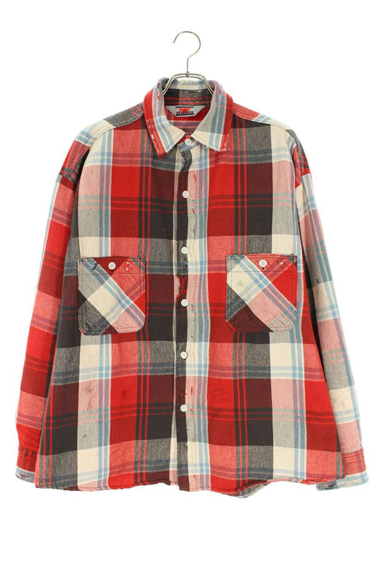 Saint Michael 25AW Long Sleeve Shirt Red x Gray Size L