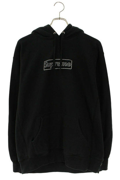 Supreme 21SS KAWS Chalk Logo Hooded Sweatshirt Black Size M