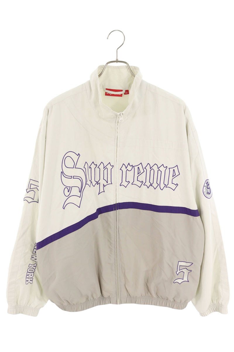 Supreme 25SS Old English Track Jacket White x Purple Size L