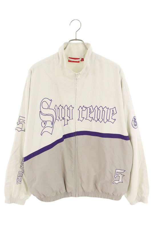 Supreme 25SS Old English Track Jacket White x Purple Size L