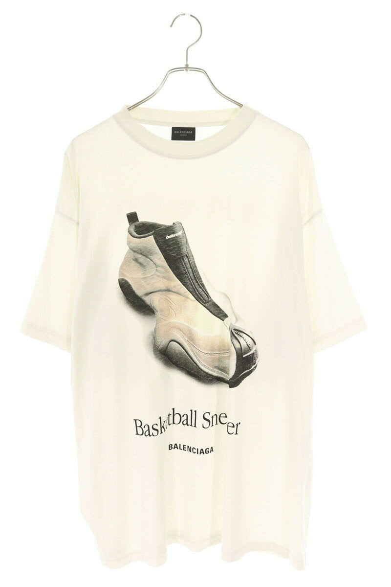 Balenciaga Basketball sneaker print dirty T-shirt White Size M
