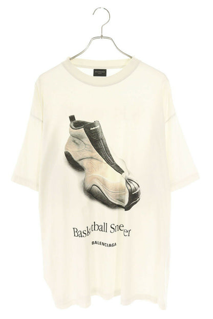 Balenciaga Basketball sneaker print dirty T-shirt White Size M