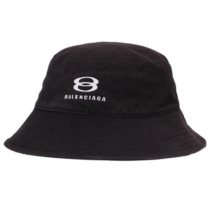 Balenciaga logo embroidery Distressed Bucket Hat Black Size L