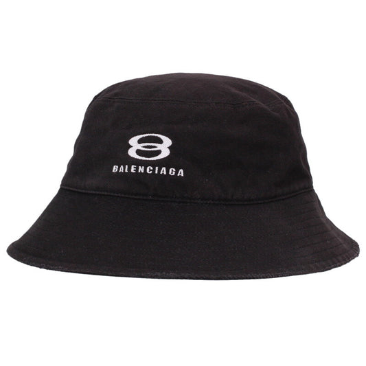 Balenciaga logo embroidery Distressed Bucket Hat Black Size L