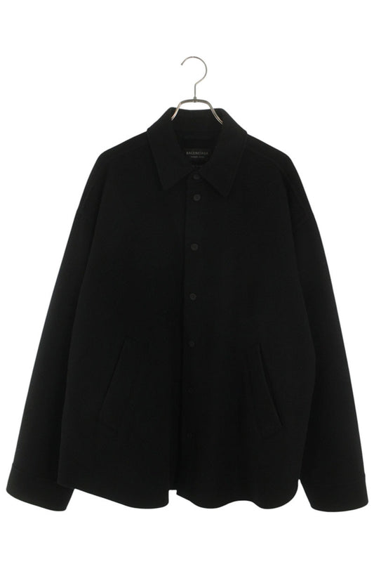 BALENCIAGA Double-Faced Wool Shirt Black Size S