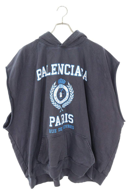 Vintage Balenciaga Tops - BALENCIAGA 22SS Logo Print Hoodie Blue Size M - Authentic Archive