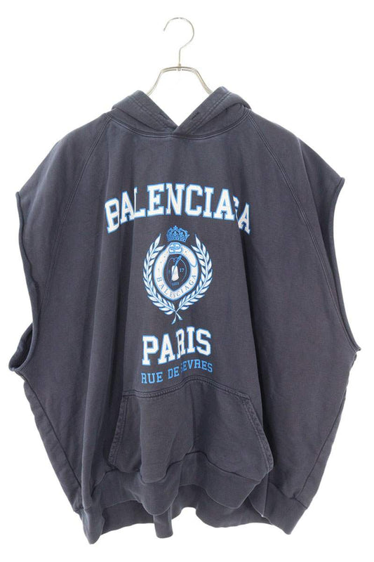 Vintage Balenciaga Tops - BALENCIAGA 22SS Logo Print Hoodie Blue Size M - Authentic Archive