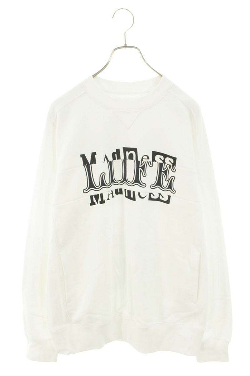 Sacai 21SS Logo Print Reconstructed Crewneck Sweatshirt White Size L