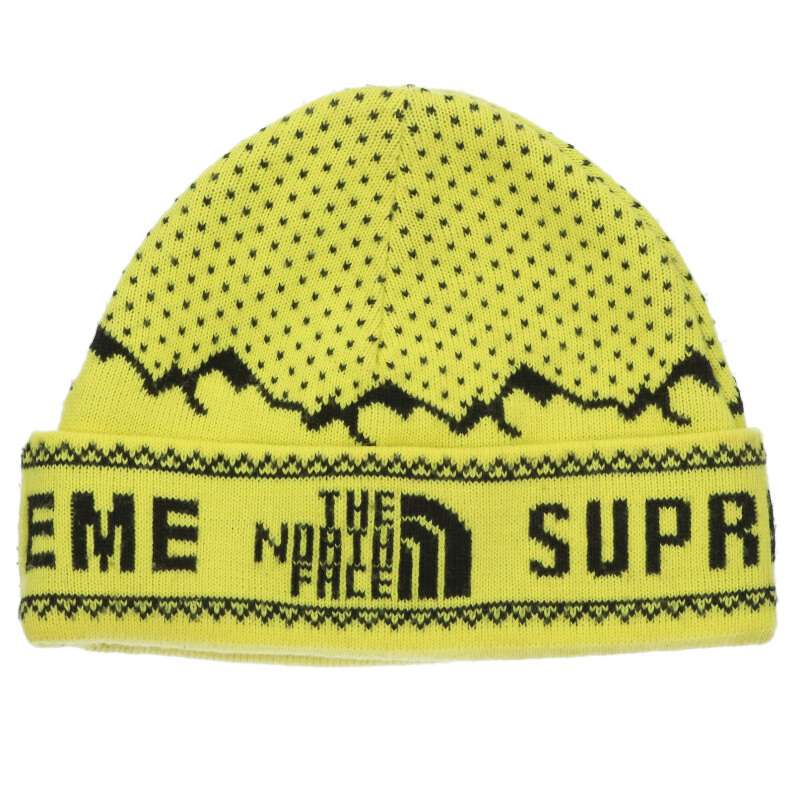 Supreme x The North Face 18AW Beanie Yellow Size ONE