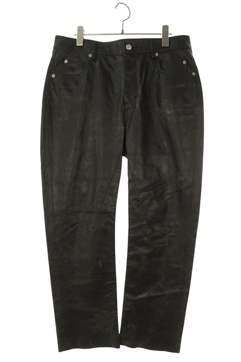 Rick Owens Leather Long Pants Black Size 32