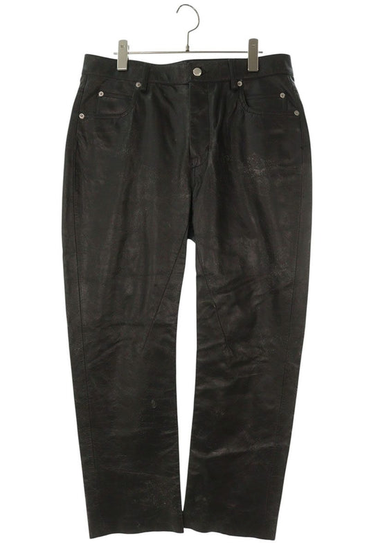 Rick Owens Leather Long Pants Black Size 32