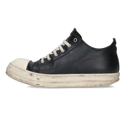 Rick Owens RAMONES LOW Leather Sneakers Black x White Size 41