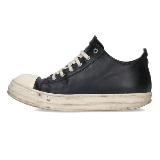 Rick Owens RAMONES LOW Leather Sneakers Black x White Size 41
