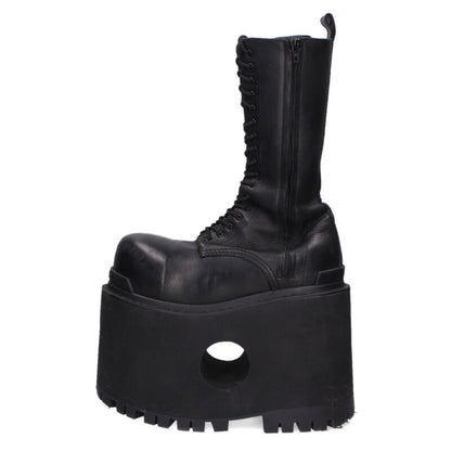 BALENCIAGA Giant High Leather Boots Black Size 8.5