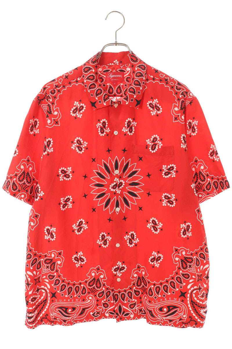 Supreme 21SS Bandana Silk S S Shirt Red Size L