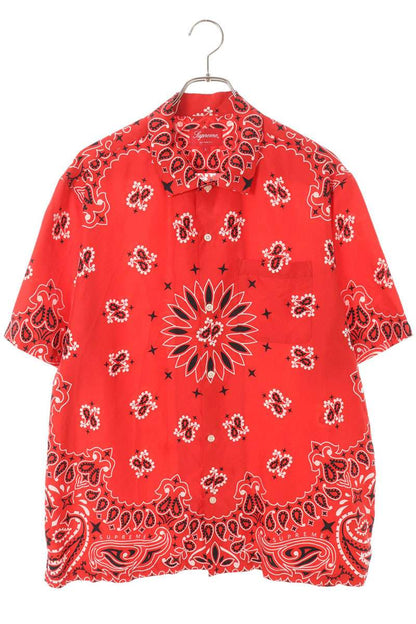 Supreme 21SS Bandana Silk S S Shirt Red Size L