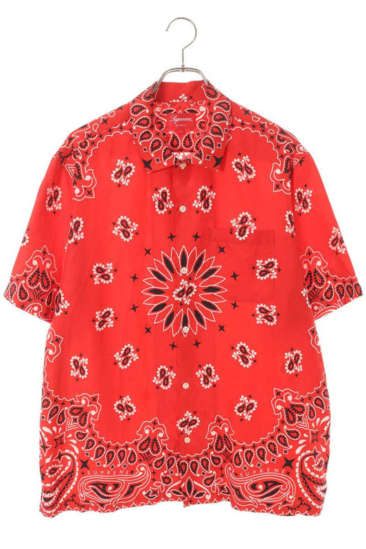 Supreme 21SS Bandana Silk S S Shirt Red Size L