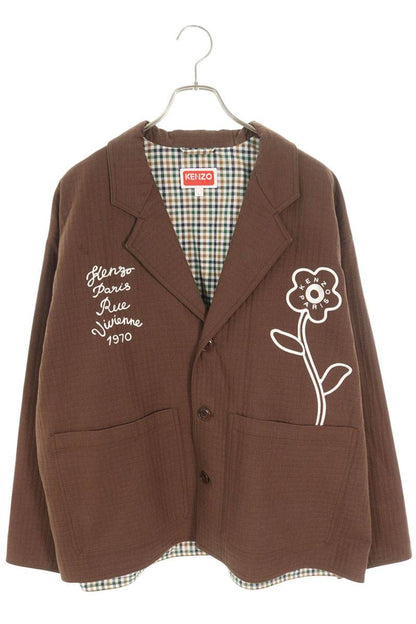 KENZO Vivienne Embroidered Workwear Jacket Brown Size L