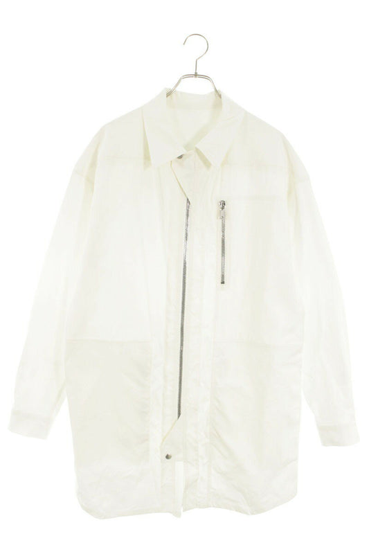 Rick Owens TE Oversized Long Sleeve Shirt White Size 46