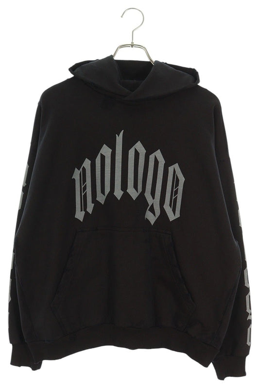 Balenciaga 24SS Nologo Print Pullover Hoodie Black Size XS