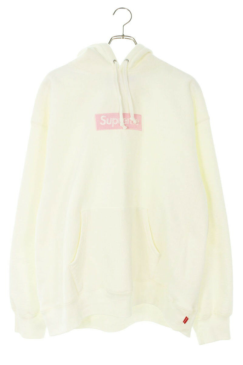 SUPREME Box Logo Hooded Sweatshirt White/Pink Size XL