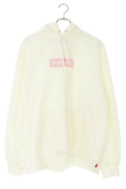SUPREME Box Logo Hooded Sweatshirt White/Pink Size XL