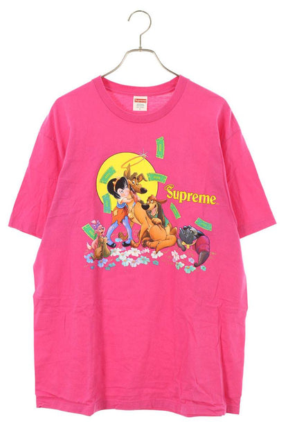 Supreme All Dogs Go To Heaven Tee Print T-Shirt Pink Size L