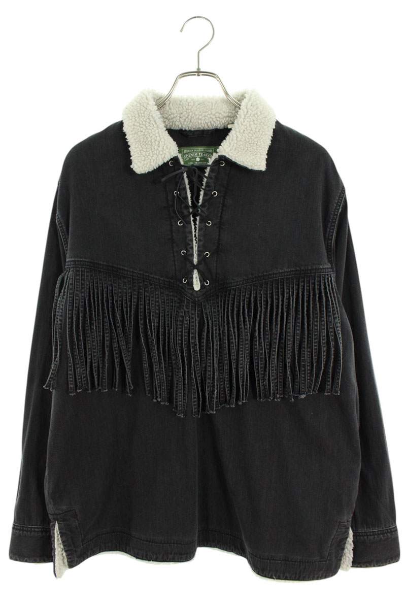 DENIM TEARS Long Sleeve Shirt Black Size M