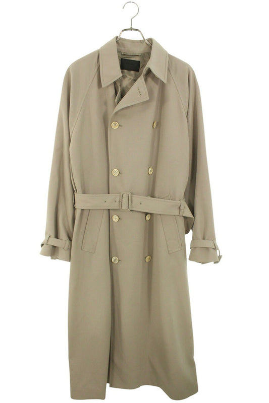 Prada felt patch Wool Trench Coat Beige Size S