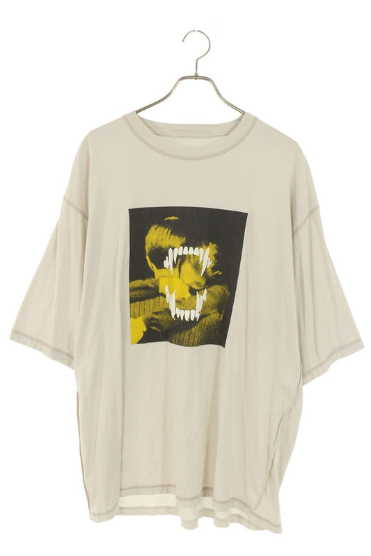 Vintage Undercover Tops - UNDERCOVER Printed T-Shirt Cotton Beige Size 4 - Authentic Archive