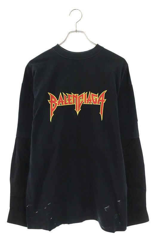 Balenciaga 22AW Logo Long Sleeve T-Shirt Black Size 2